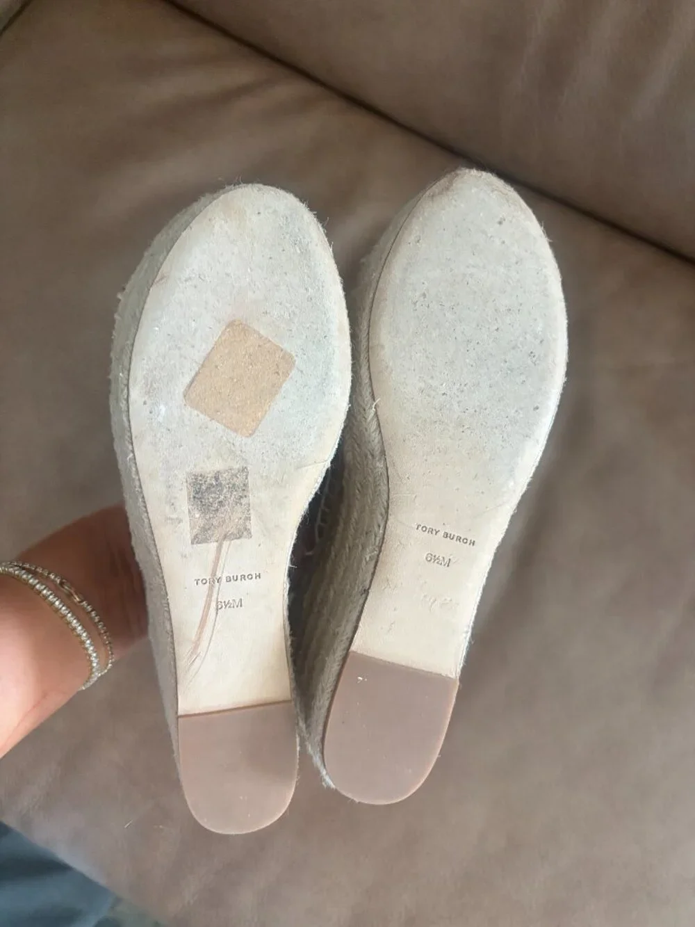 Tory Burch Women's Basket-Weave Espadrille Wedge Size 6.5